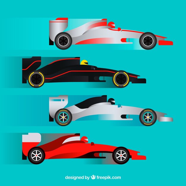 Colección de diferentes coches de formula 1