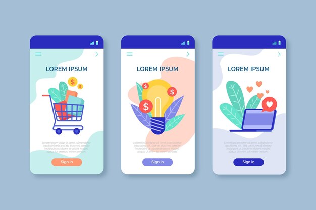 Colección de diferentes conceptos de aplicaciones
