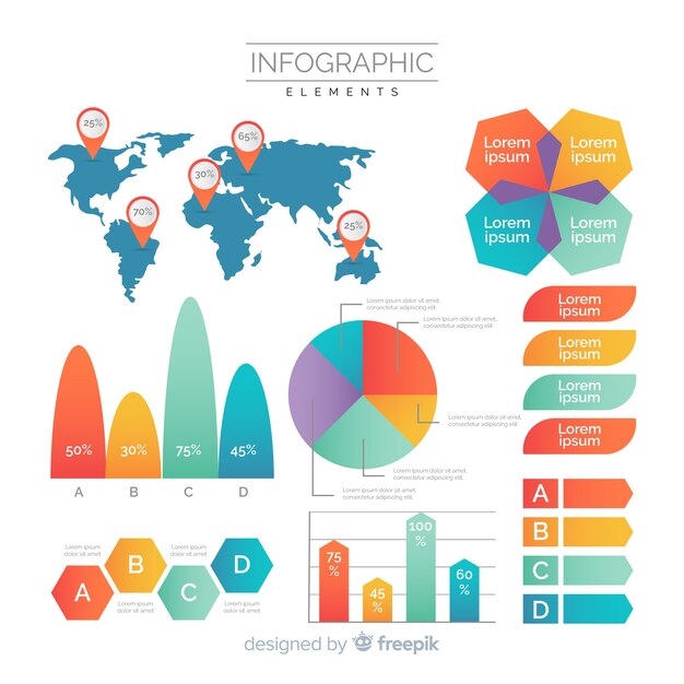 Colección de diferentes elementos infográficos