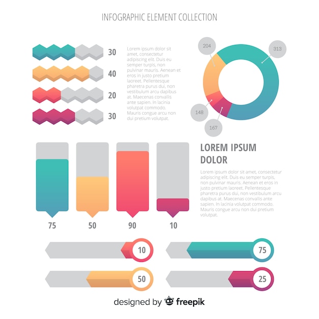 Colección de diferentes elementos infográficos
