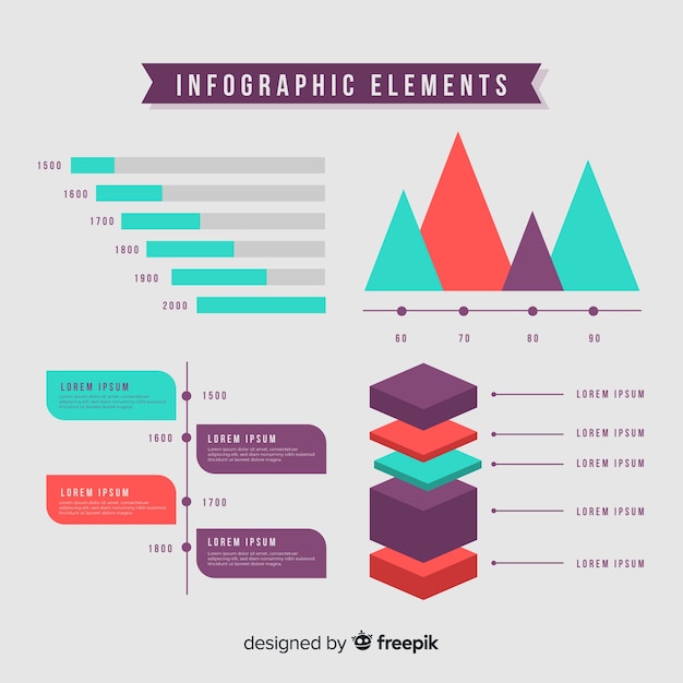 Colección de diferentes elementos infográficos