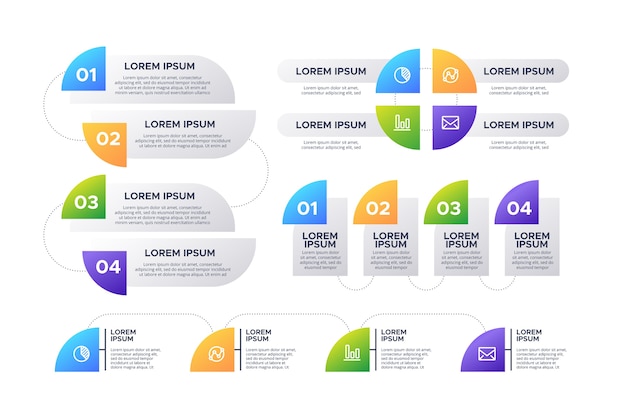 Colección de diferentes elementos infográficos