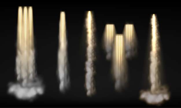 Colección de diferentes humos de cohetes.