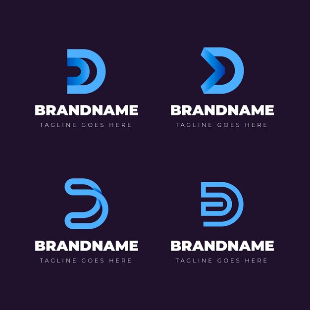 Colección de diferentes logos degradados d