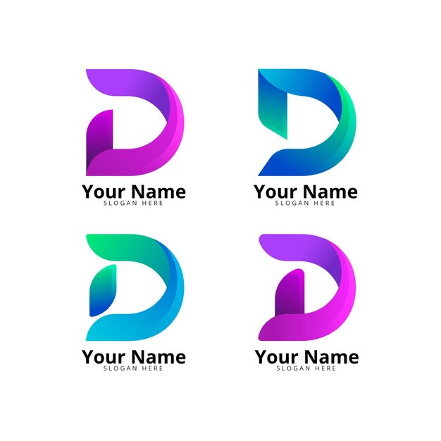 Colección de diferentes logos degradados d