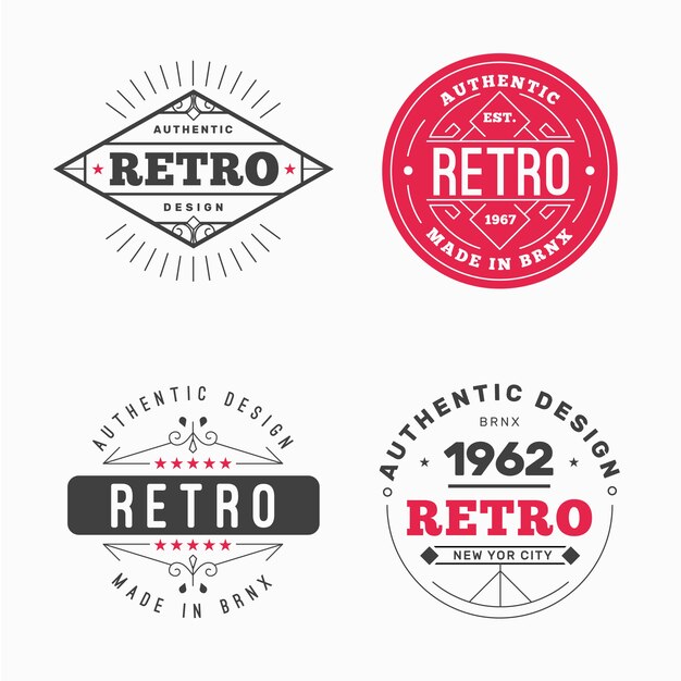 Colección de diferentes logos retro
