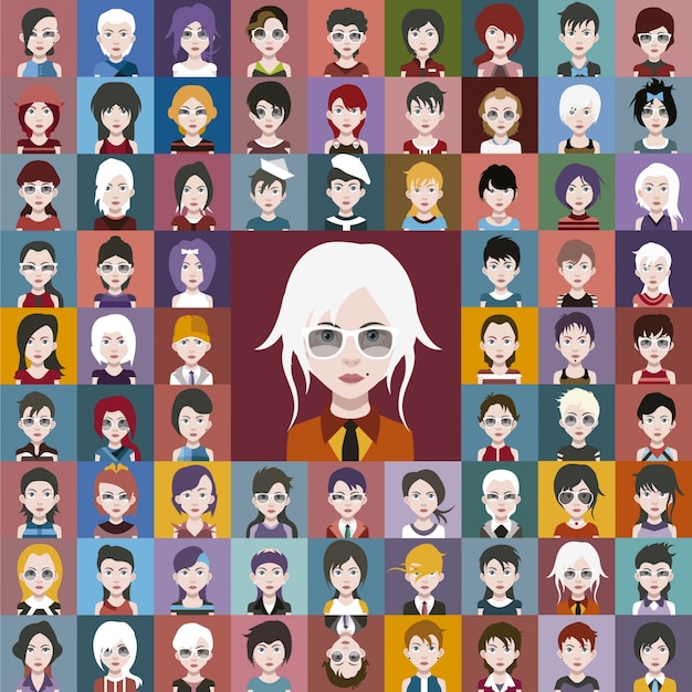 Vector gratuito colección de diferentes personajes