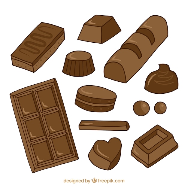 Colección de diferentes tipos de chocolate