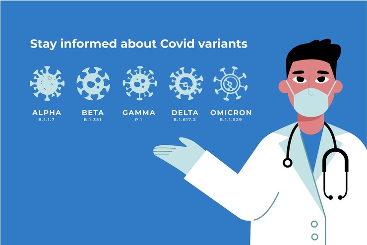 Vector gratuito colección de diferentes variantes de covid