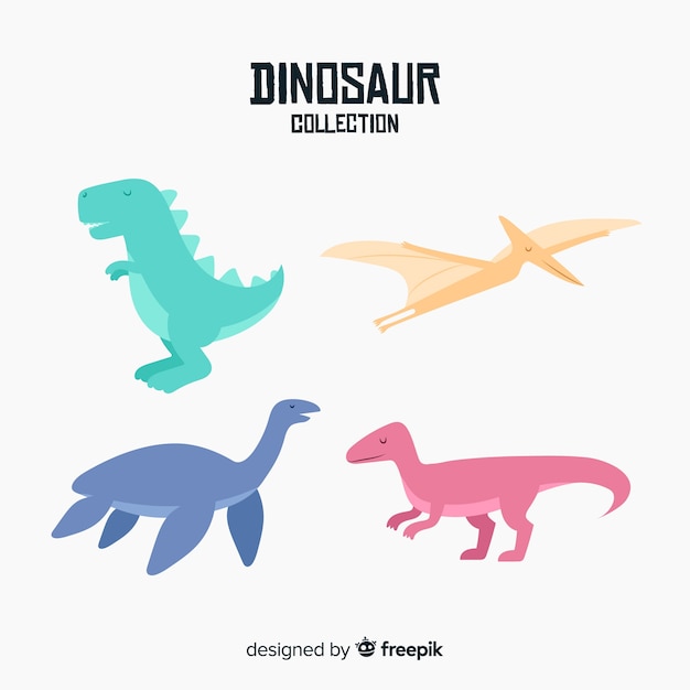 Vector gratuito colección de dinosaurios dibujados a mano