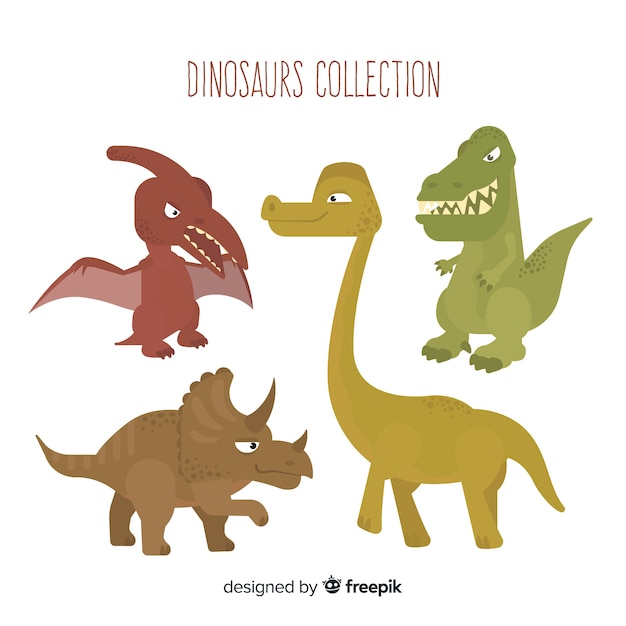 Vector gratuito colección de dinosaurios dibujados a mano