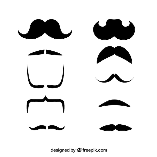 Vector gratuito colección de diseño de bigote