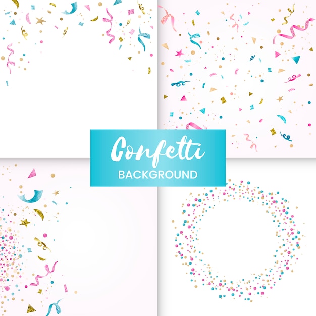 Colección de diseño colorido confetcelebratory