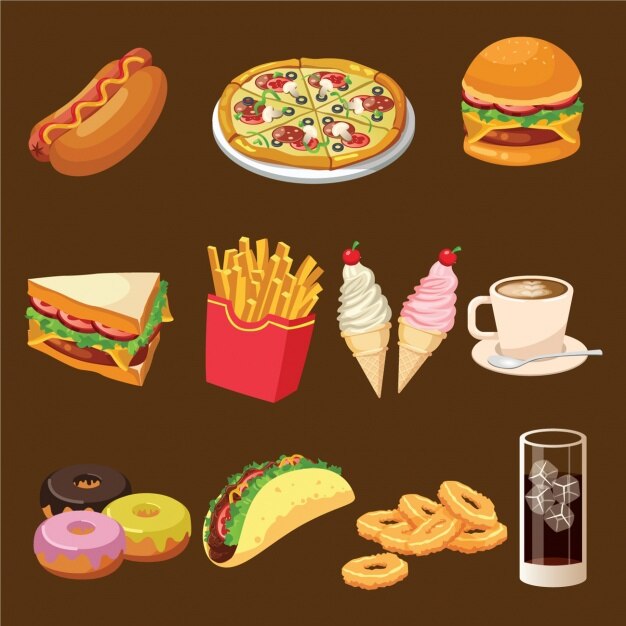 Colección de diseño de comida rápida