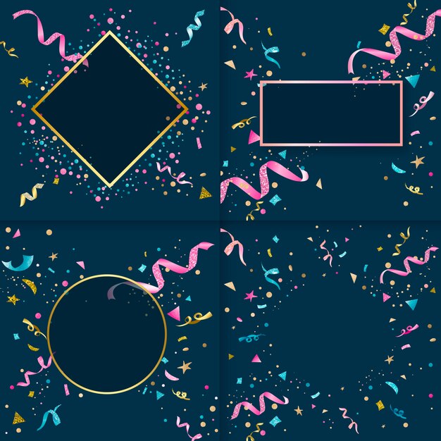 Colección de diseño de confeti colorido
