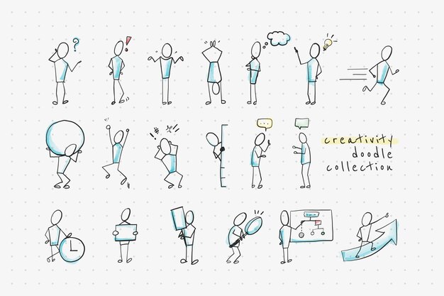 Colección de diseño de doodle de creatividad