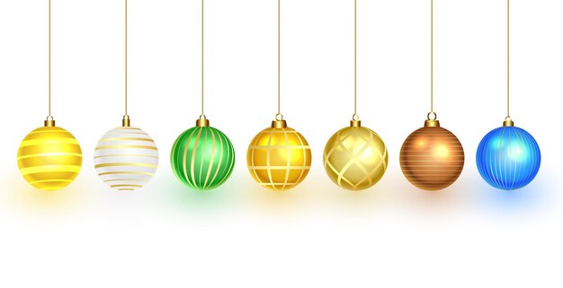 Colección de diseño de elementos de adorno navideño brillante