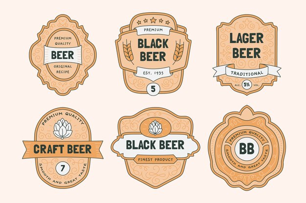 Colección de diseño de etiquetas de cerveza