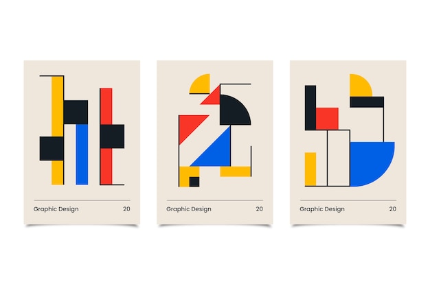 Colección de diseño gráfico de fundas bauhaus