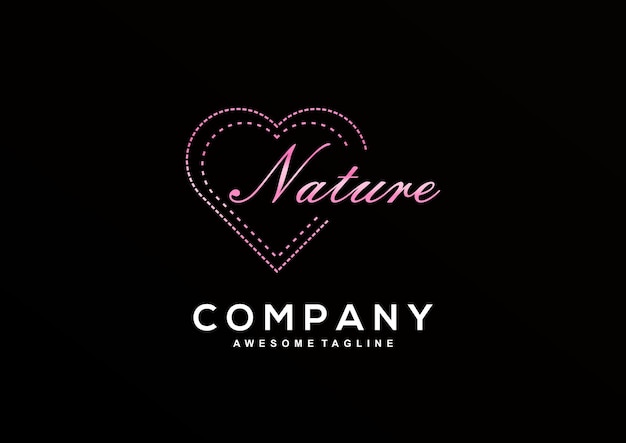 Colección de diseño de logotipo luxury love natural