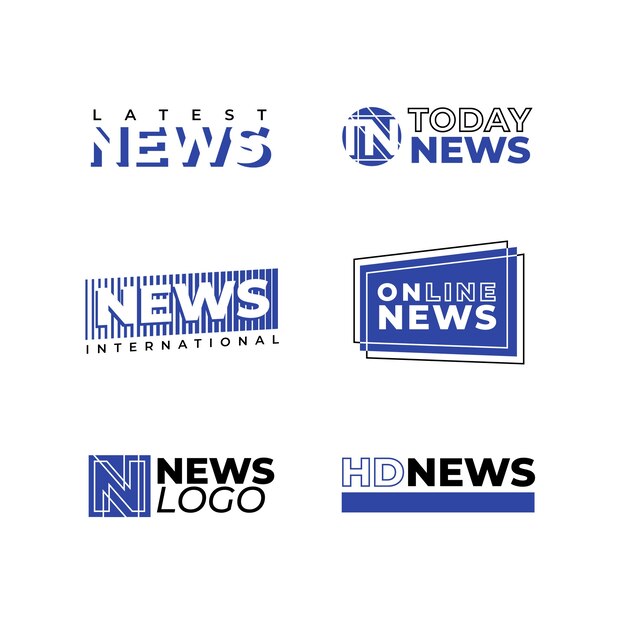 Colección de diseño de logotipos de noticias