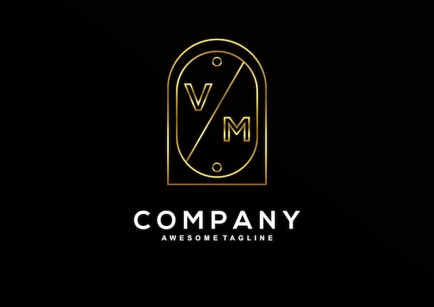 Colección de diseño de logotipos de VM de lujo para la identidad corporativa de la marca