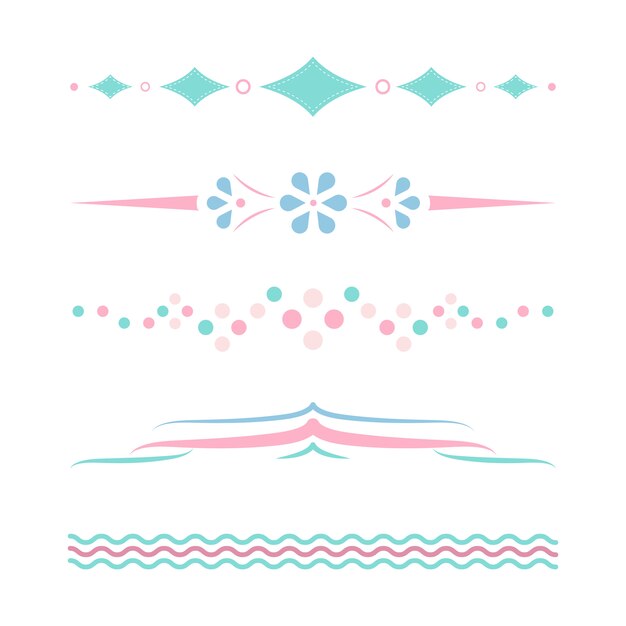 Colección de diseño pastel divisores.