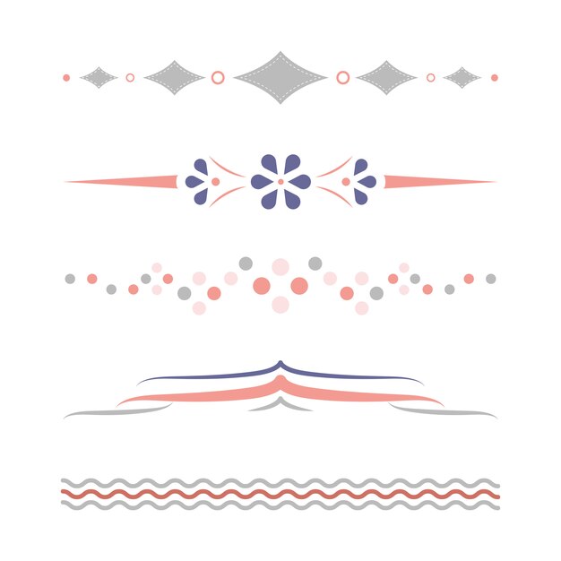 Colección de diseño pastel divisores.