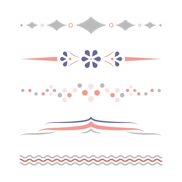 Colección de diseño pastel divisores.