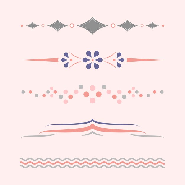 Colección de diseño pastel divisores.