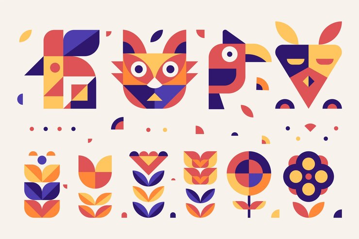 Vector gratuito colección de diseño plano de elementos geométricos simples