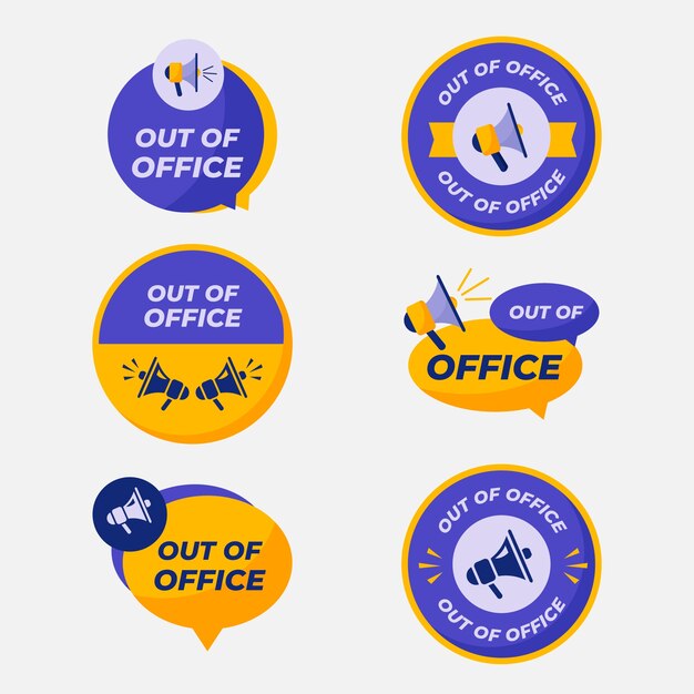 Colección de diseño plano fuera de la oficina