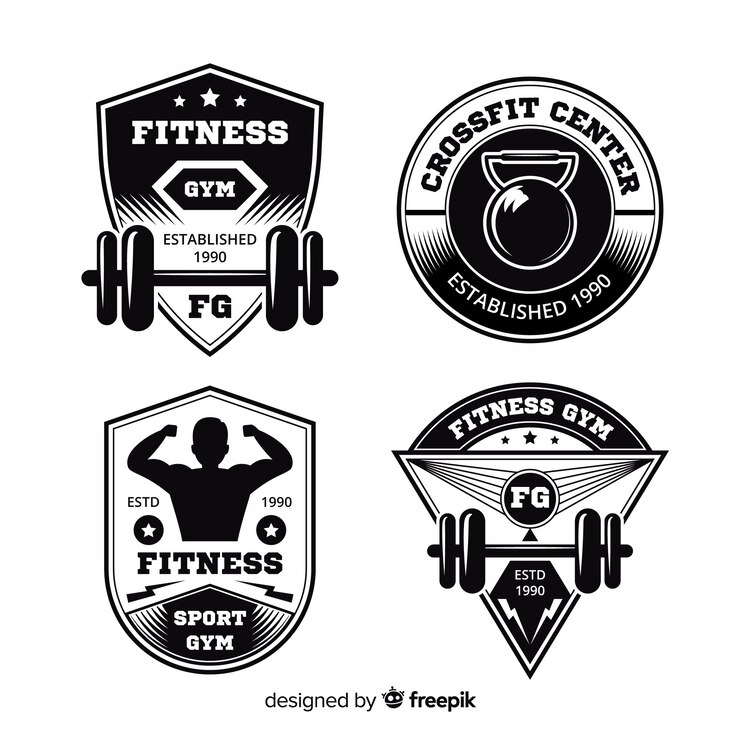 Vector gratuito colección de diseño plano del logotipo motivacional de crossfit