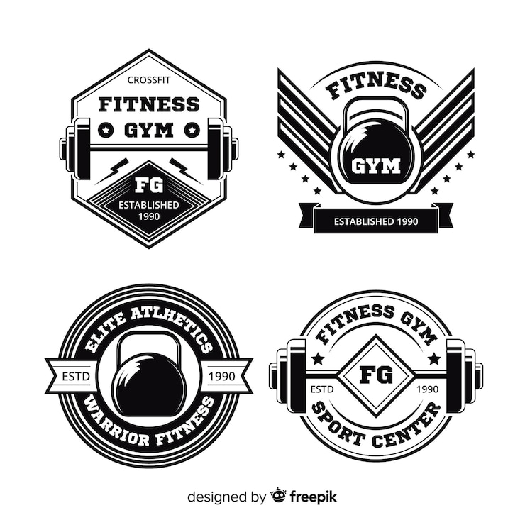 Vector gratuito colección de diseño plano del logotipo motivacional de crossfit