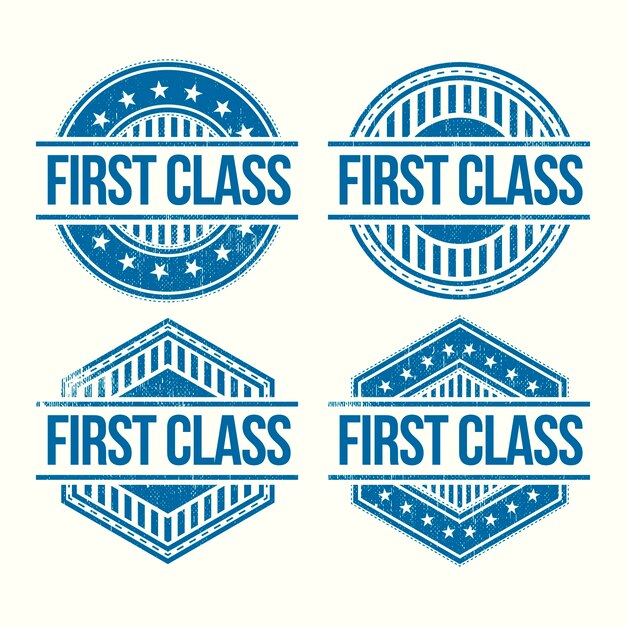 Colección de diseño de sellos de primera clase.
