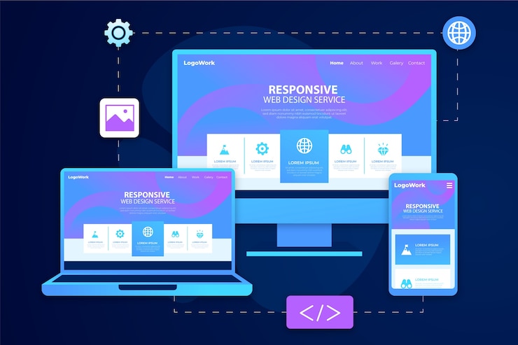 Vector gratuito colección de diseño de sitios web receptivos realistas