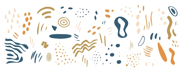 colección de diseño de textura de forma de garabateo orgánico