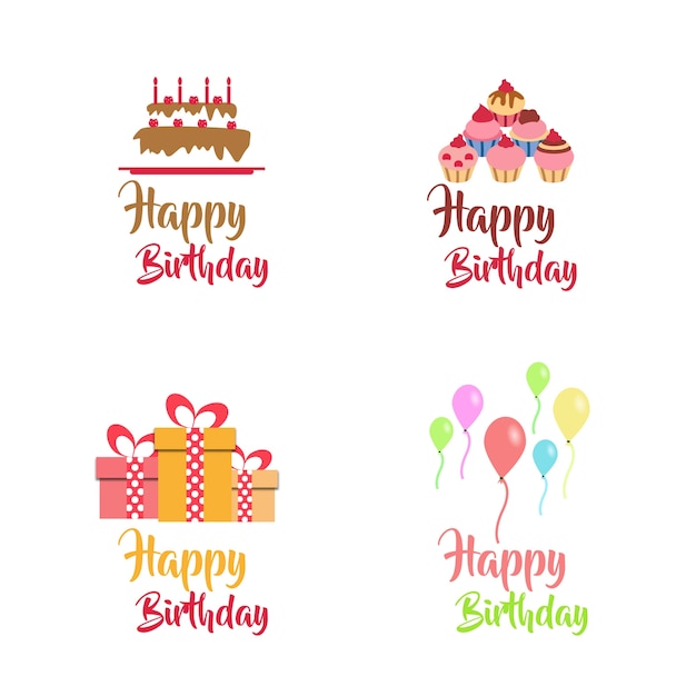 Colección de diseño vectorial de vector de cumpleaños