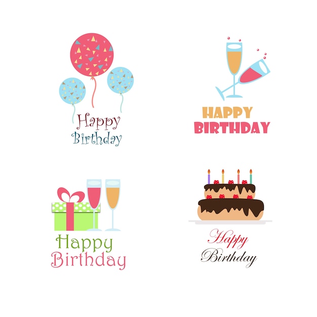 Colección de diseño vectorial de vector de cumpleaños