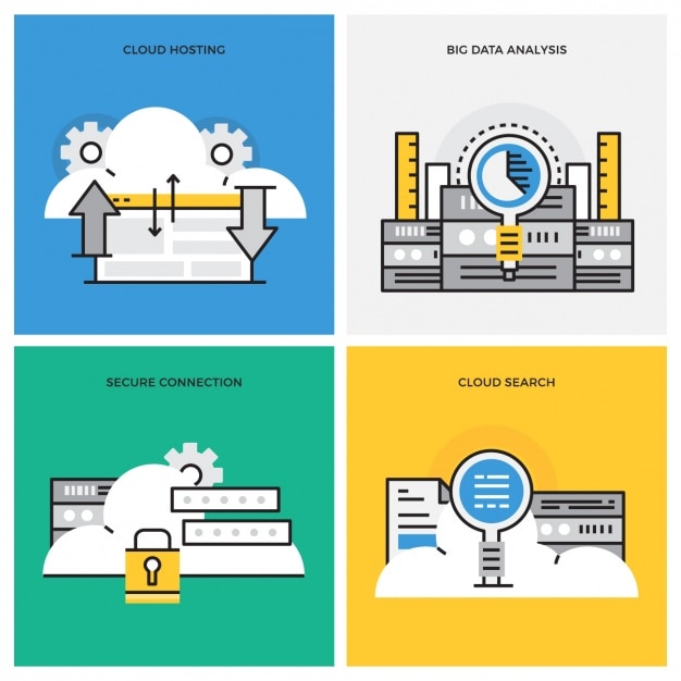 Vector gratuito colección de diseños de almacenamiento de datos