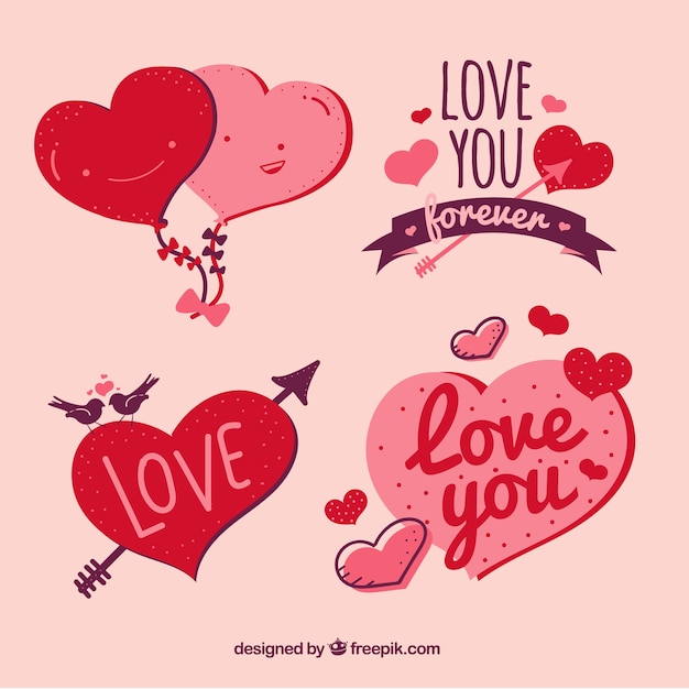 Vector gratuito colección de diseños de amor