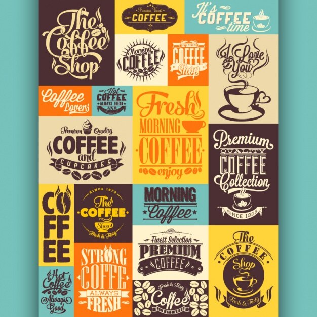 Colección de diseños de café