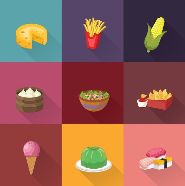 Vector gratuito colección de diseños de comida