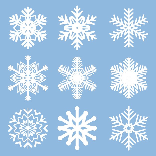 Colección de diseños de copos de nieve navideños