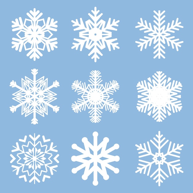 Colección de diseños de copos de nieve navideños