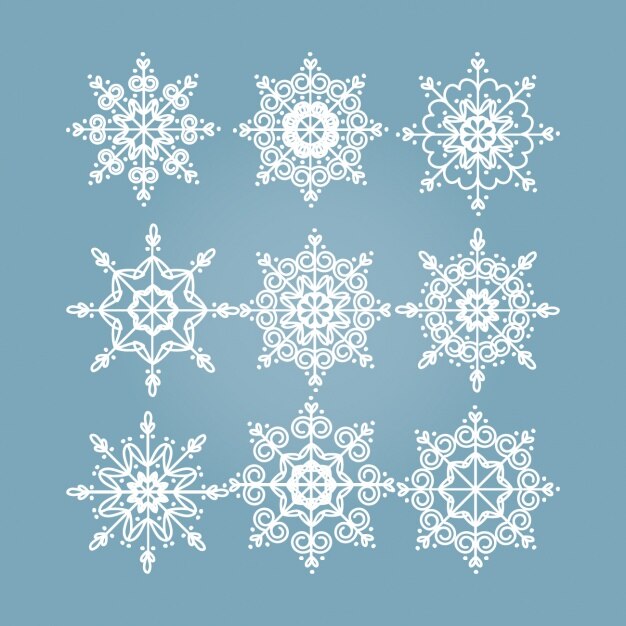 Colección de diseños de copos de nieve