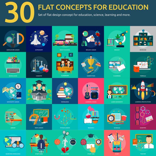 Colección de diseños de educación