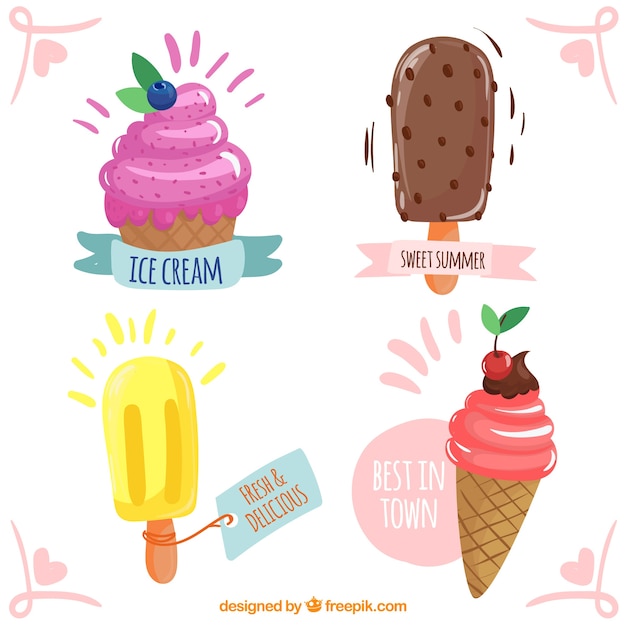 Vector gratuito colección de diseños de helado