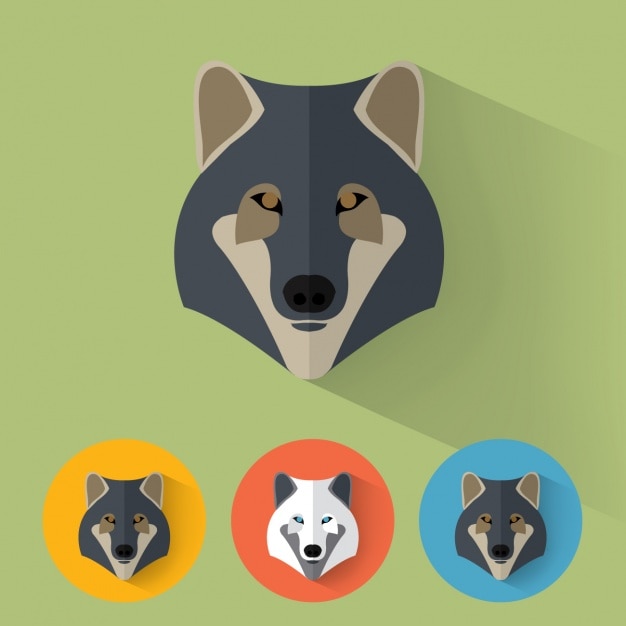 Vector gratuito colección de diseños de lobo