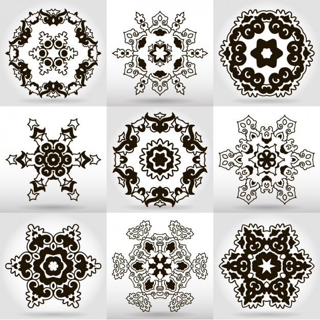 Vector gratuito colección de diseños de mandala